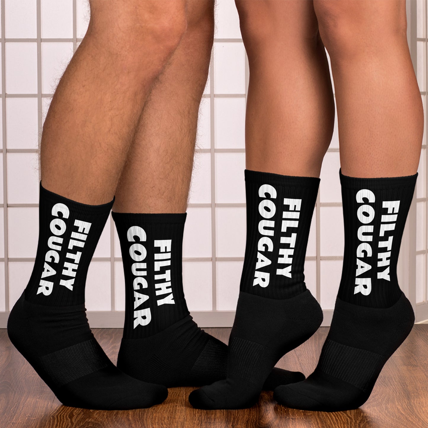 "Filthy Cougar" Socks W/B